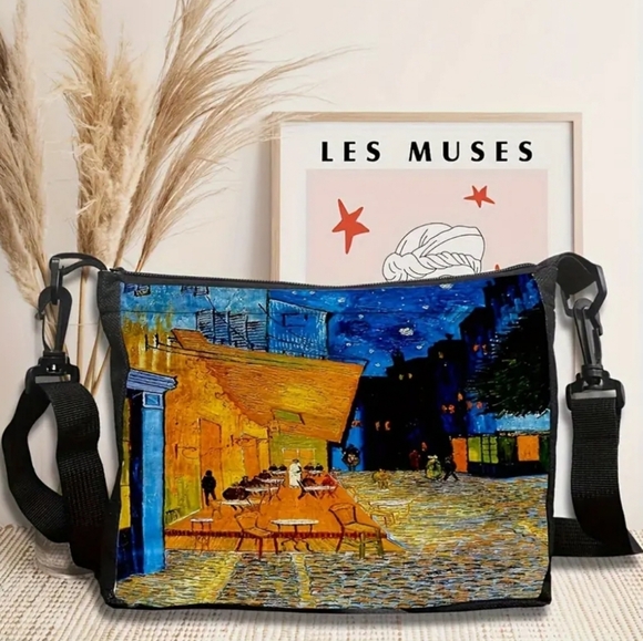 Handbags - NWT Van Gogh Art Bag Midnight Cafe Terrace at Night Print Crossbody